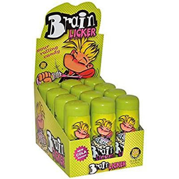 Freekee Brain Lickers Sour Roller Liquid Candy - Full box of novelty sour fruit liquid sweets