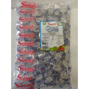 Swizzels Crystal Mints 3kg Bulk Bag - Refreshing clear mint flavoured traditional boiled sweets