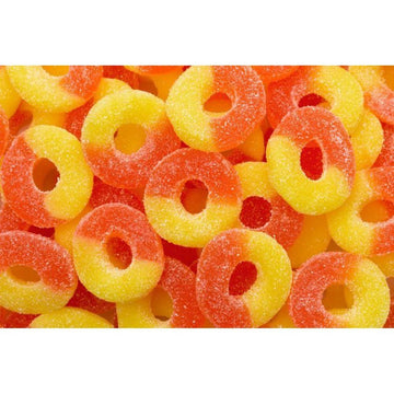 Dolce Peach Rings Bulk Tub (Approx. 240 Pieces, 1500g) | ##shopname## | Jellies & Chewy Sweets
