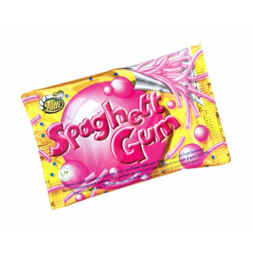 Lutti Spaghetti Gum Bulk Tub (911g) - Strawberry flavoured chewing gum strings