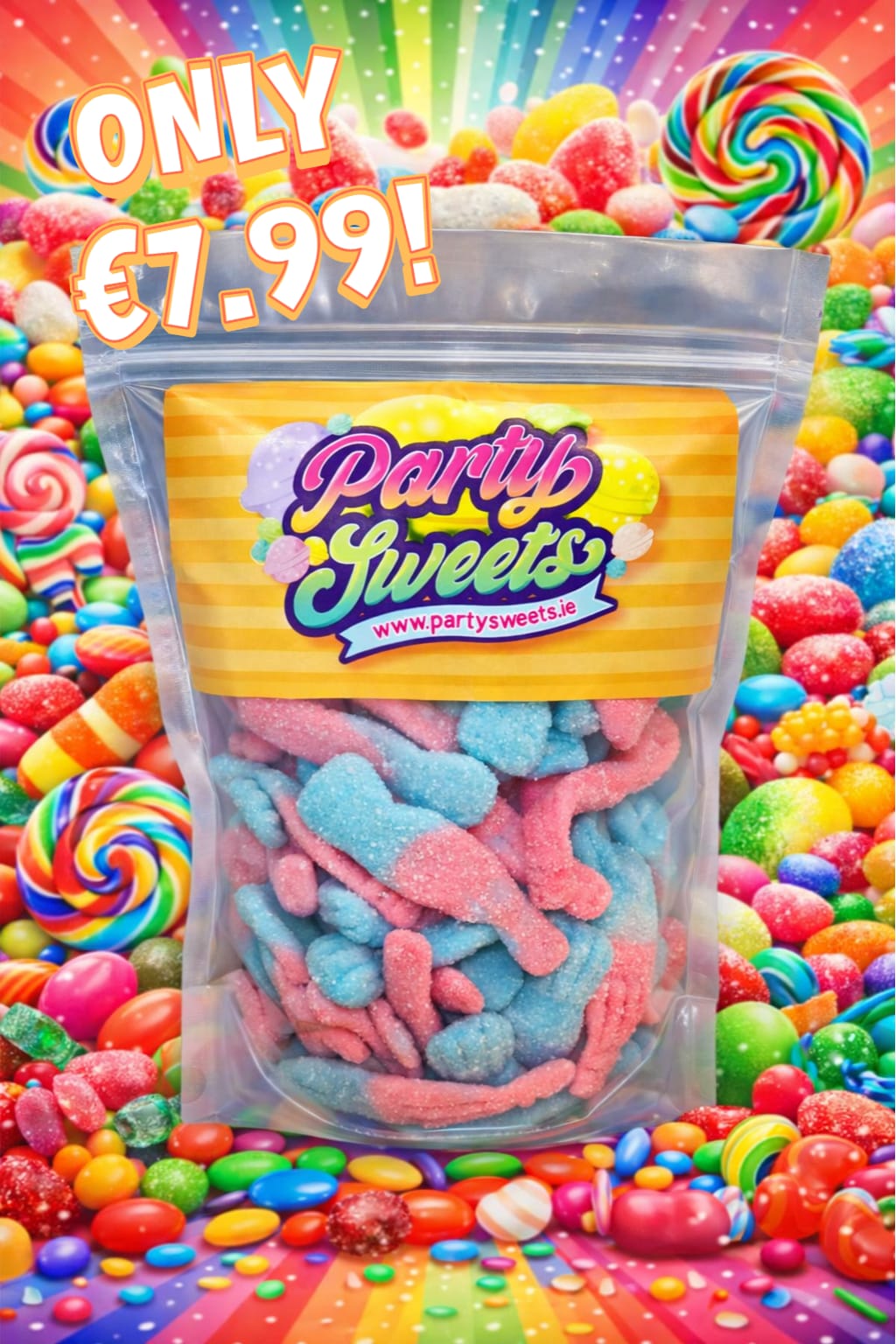 Sour Bubblegum Bottles 800g | Party Sweets