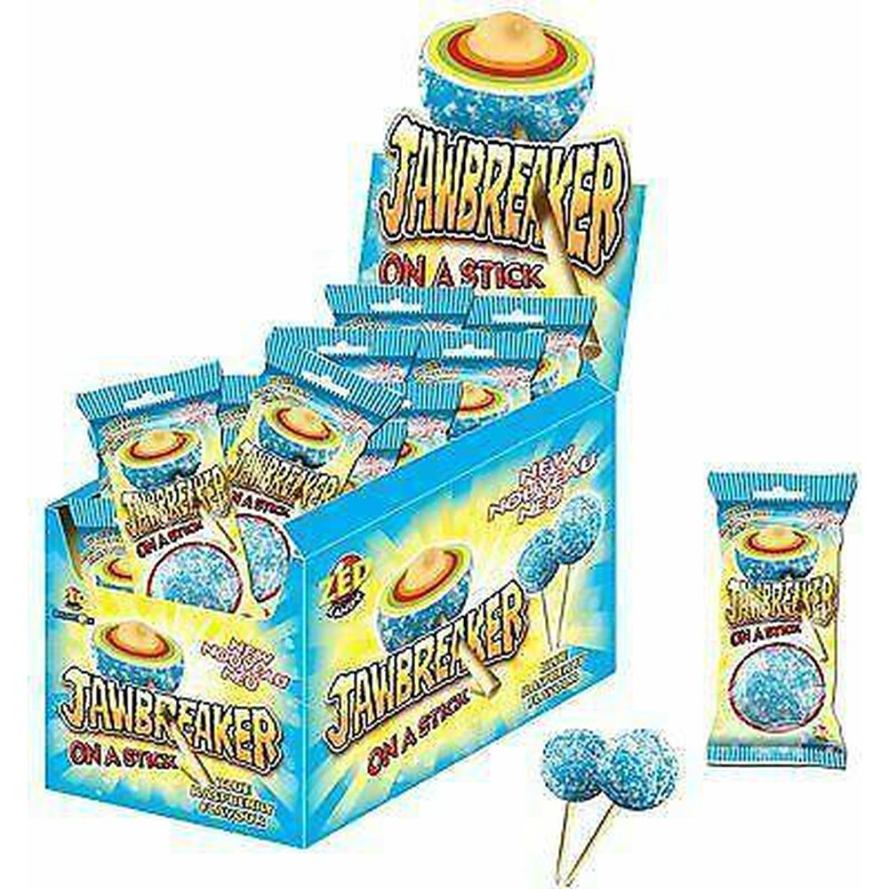 Zed Jawbreaker On A Stick Blue Raspberry 15ct x 90c partysweets.ie